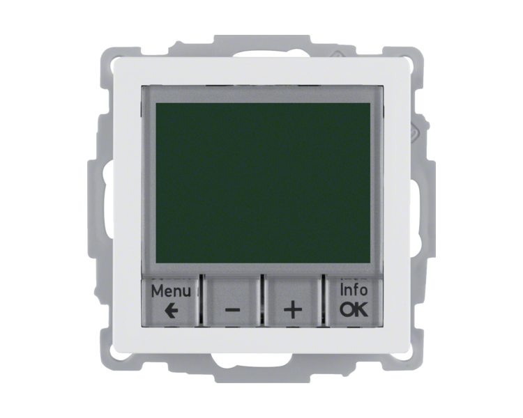 Regulator temperatury czasowym ze stykiem zwiernym i elementem centralnym Biały aksamit Q.1/Q.3/Q.7 Berker 20446089