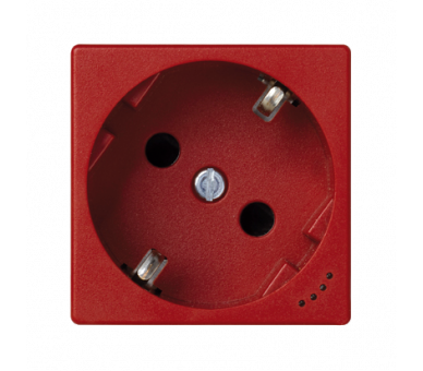 Gniazdo wtyczkowe pojedyncze K45 SCHUKO z sygnalizacją napięcia 16A 250V zaciski śrubowe 45×45mm czerwony KL01/6