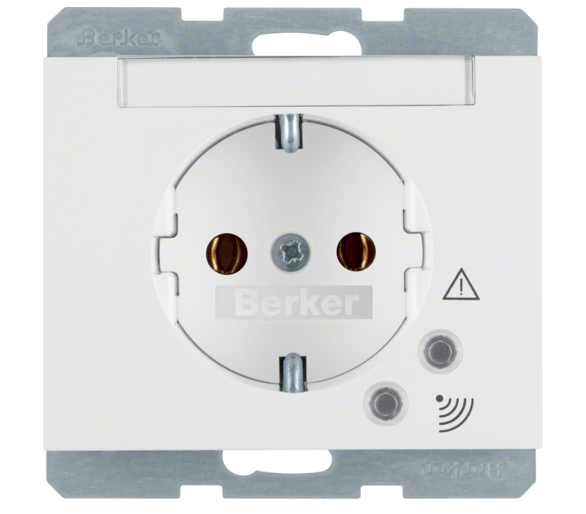 K.1 Gniazdo SCHUKO z ochroną przepięciową i p.opis. biały Berker 41527109