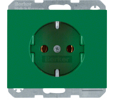 K.1/K.5 Gniazdo SCHUKO kompletne, samozaciski, zielony Berker 47157013