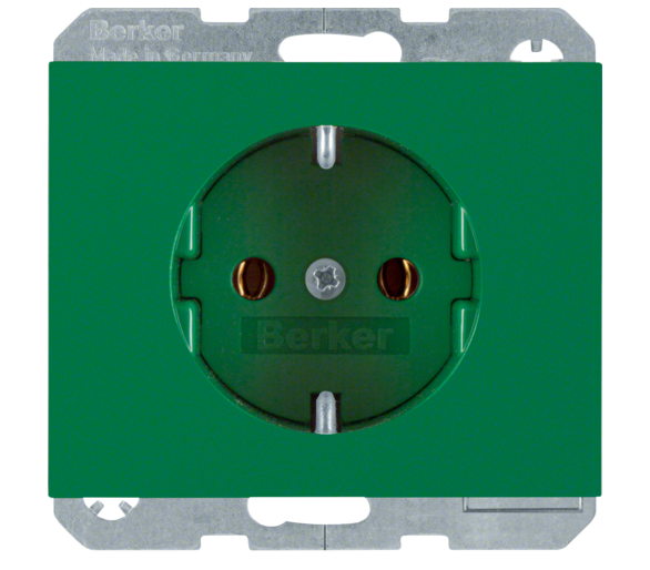 K.1/K.5 Gniazdo SCHUKO kompletne, samozaciski, zielony Berker 47157013