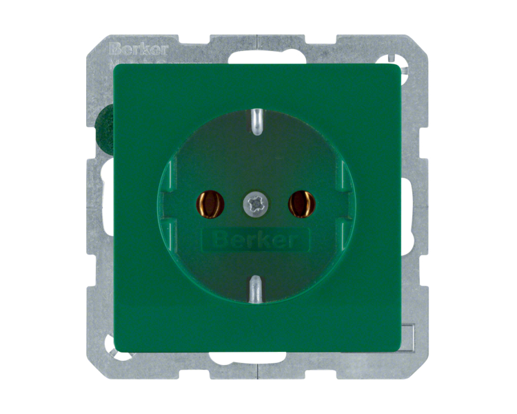 Q.x Gniazdo SCHUKO kompletne, zielony, aks Berker 47436013