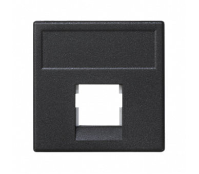 Plakietka teleinformatyczna K45 keystone pojedyncza bez osłon płaska uniwersalna 45×45mm szary grafit K076/14