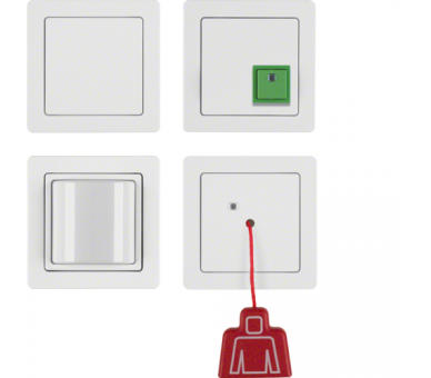 Q.1 System przywoławczy Zestaw z zasilaczem, biały, aksamit Berker 52006089