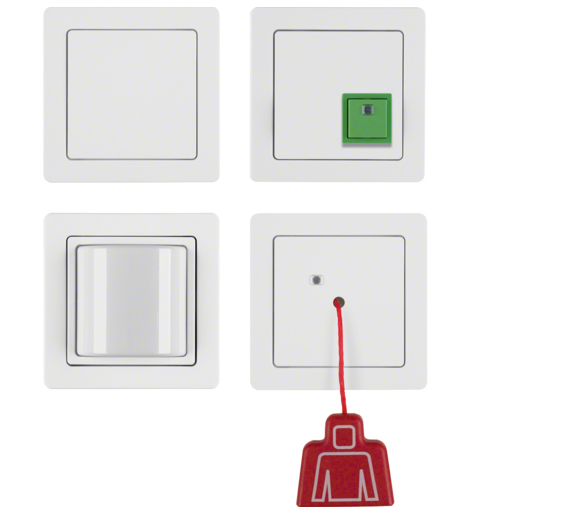 Q.1 System przywoławczy Zestaw z zasilaczem, biały, aksamit Berker 52006089