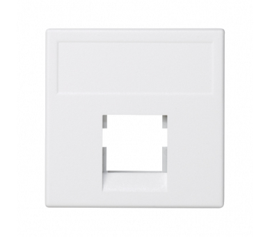 Plakietka teleinformatyczna K45 keystone pojedyncza bez osłon płaska uniwersalna 45×45mm czysta biel K076/9