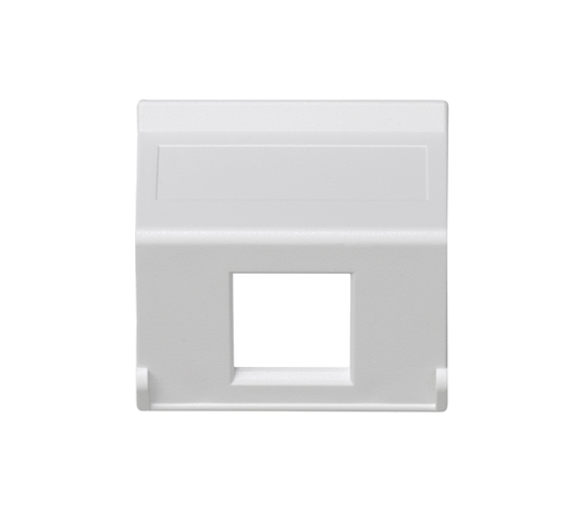 Plakietka teleinformatyczna K45 do adapterów MD pojedyncza bez osłon skośna 45×45mm czysta biel K080/9