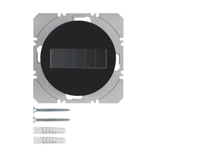 R.1/R.3 KNX RF przycisk radiowy 1-kr płaski z baterią słoneczną, czarny Berker 85655131