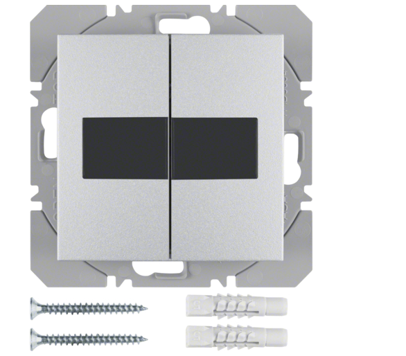 B.Kwadrat/B.7 KNX RF przycisk 2-kr płaski z baterią słoneczną, alu Berker 85656183