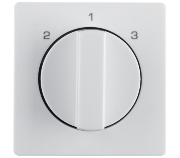 Q.x Płytka czołowa z pokrętłem do łącznika 3-poz. bez pozycji "0" biały aksamit Berker 1084608900