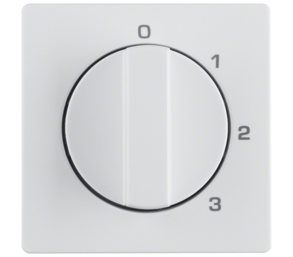 Q.x Płytka czołowa z pokrętłem do łącznika 3-poz z "0" i nadrukiem biały aksamit Berker 1096608900