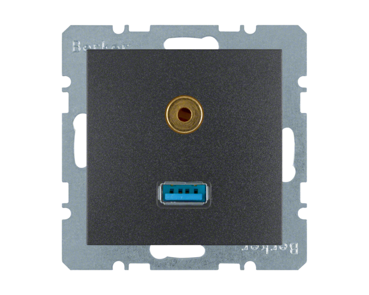 Gniazdo USB / Audio 3,5 mm antracyt mat Berker B.Kwadrat/B.3/B.7 3315391606