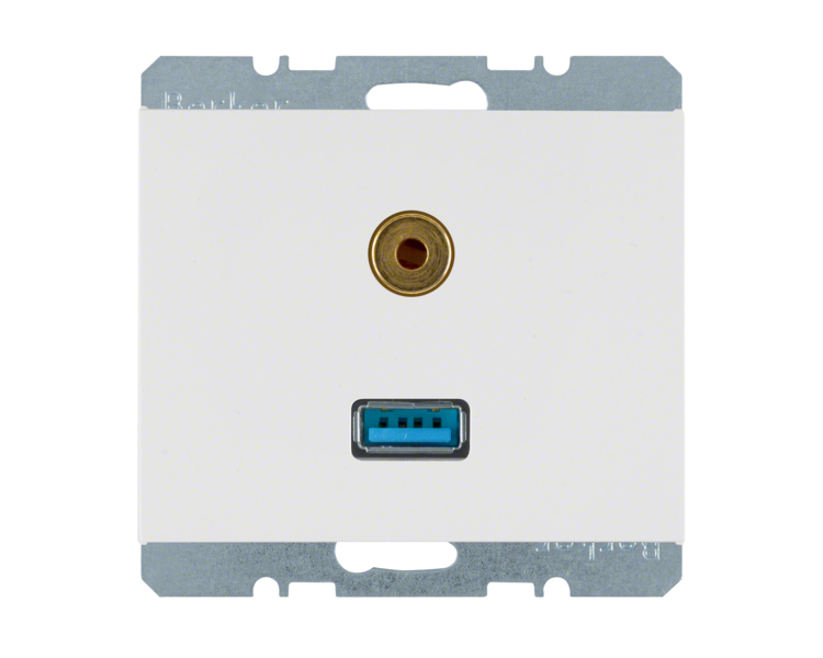 K.1 Gniazdo USB / 3,5 mm Audio biały Berker 3315397009