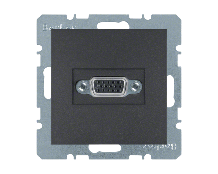 Gniazdo VGA zaciski śrubowe antracyt mat Berker B.Kwadrat/B.3/B.7 3315411606