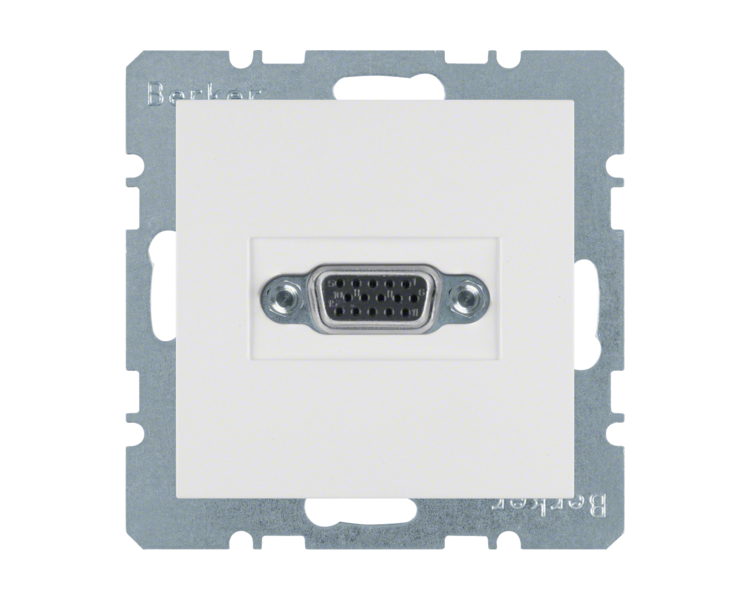 Gniazdo VGA zaciski śrubowe biały mat Berker B.Kwadrat/B.3/B.7 3315411909
