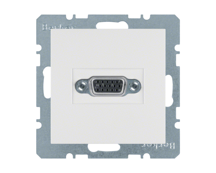Gniazdo VGA zaciski śrubowe biały połysk Berker B.Kwadrat/B.3/B.7 3315418989