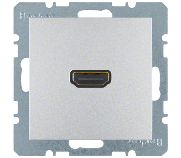 Gniazdo HDMI z przyłączem 90° aluminium mat Berker B.Kwadrat/B.3/B.7 3315431404