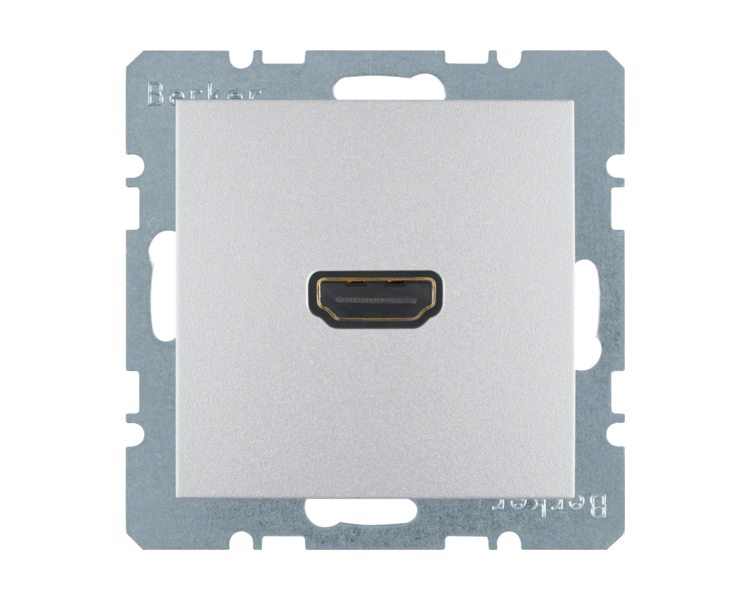 Gniazdo HDMI z przyłączem 90° aluminium mat Berker B.Kwadrat/B.3/B.7 3315431404