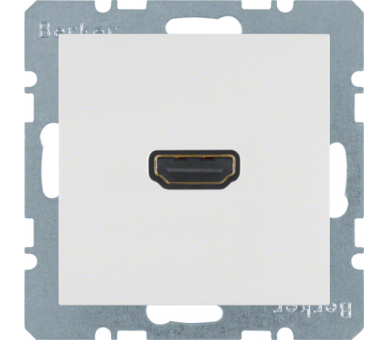 Gniazdo HDMI z przyłączem 90° biały mat Berker B.Kwadrat/B.3/B.7 3315431909