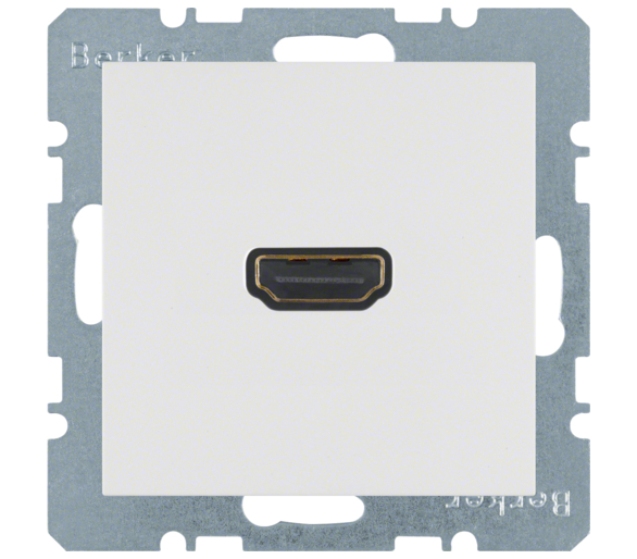 Gniazdo HDMI z przyłączem 90° biały mat Berker B.Kwadrat/B.3/B.7 3315431909