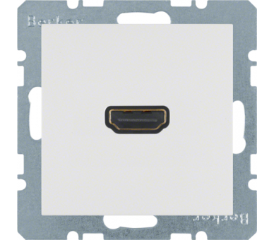 Gniazdo HDMI z przyłączem 90° biały połysk Berker B.Kwadrat/B.3/B.7 3315438989