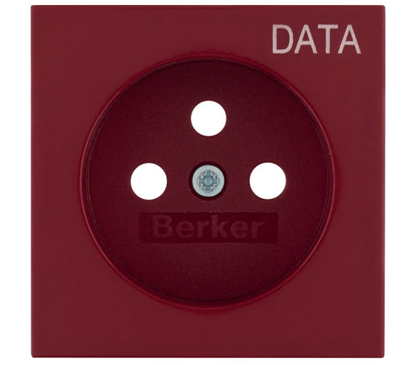 Płytka czołowa do gniazda z uziemieniem DATA czerwone Berker B.Kwadrat 3963808995