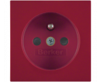 Płytka czołowa gniazda z uziemieniem i przesłonami czerwony Berker B.Kwadrat/B.3/B.7 3965768962
