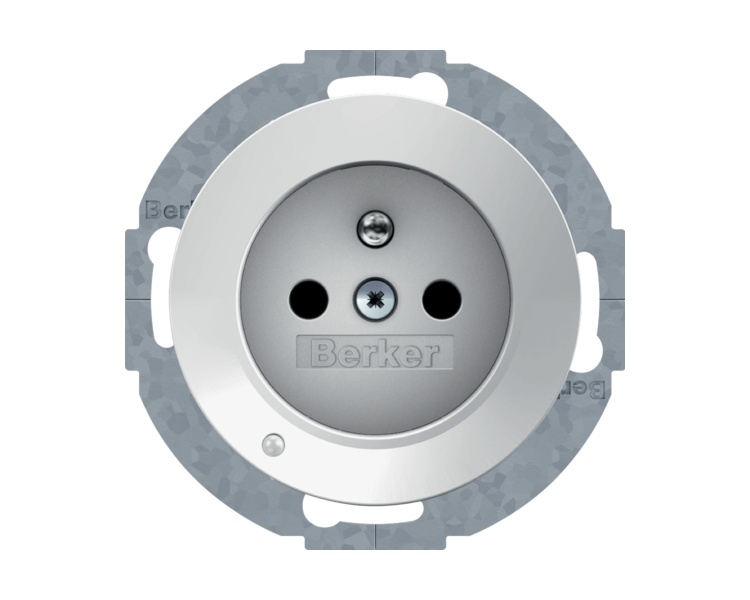 R.1/R.3 Gniazdo z uz. z podświetleniem orientacyjnym LED, biały Berker 6765102089