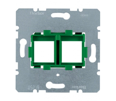 mechanizmy Płytka nośna z zielonym elementem mocującym 2-krotna Berker 454104