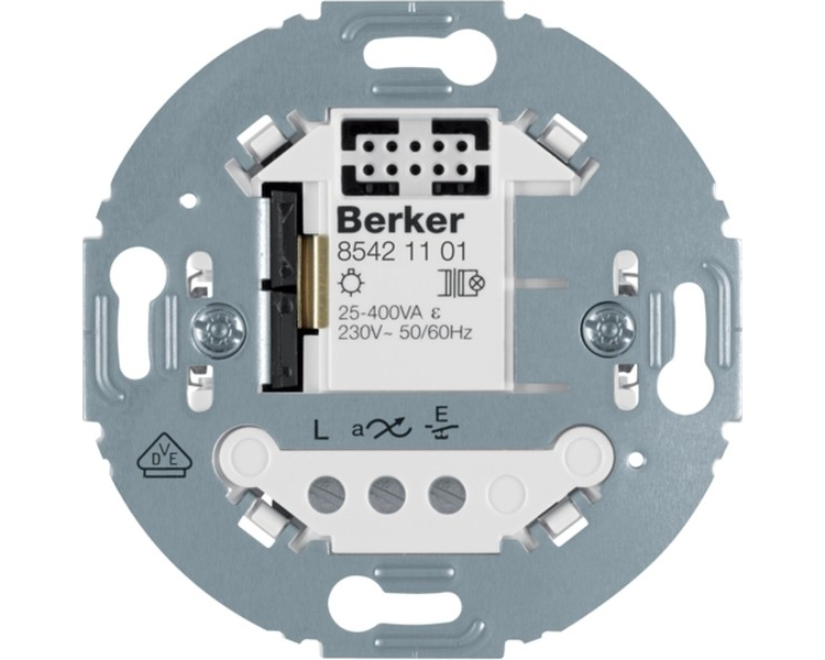 R.classic/Serie 1930/Glas KNX RF Ściemniacz przyciskowy, mechanizm Berker.Net, zaciski śrubowe Berker 85421101