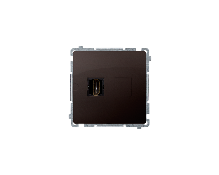 Gniazdo HDMI pojedyncze czekoladowy mat, metalizowany BMGHDMI.01/47