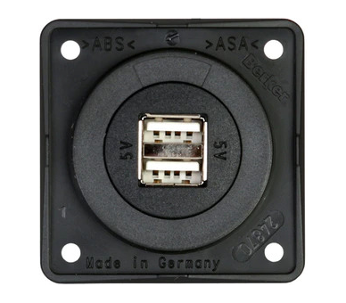Integro Gniazdo USB ładowania podwójne, 12V, 3A antracyt mat, mechanizm czarny Berker 926022505
