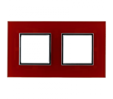 Ramka podwójna czerwone szkło DANTE 4510182