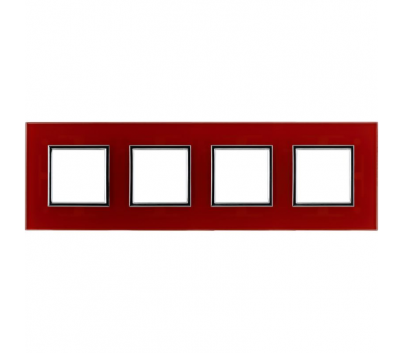 Ramka poczwórna czerwone szkło DANTE 4510184