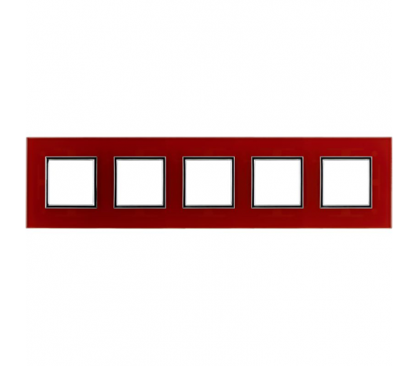 Ramka pięciokrotna czerwone szkło DANTE 4510185