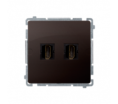 Gniazdo HDMI podwójne czekoladowy mat, metalizowany BMGHDMI2.01/47
