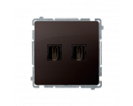 Gniazdo HDMI podwójne czekoladowy mat, metalizowany BMGHDMI2.01/47