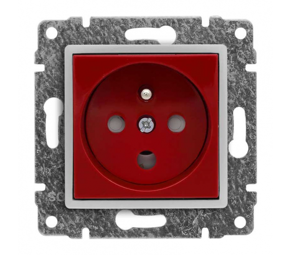 Gniazdo typu Data z blokadą torów prądowych + klucz uprawniający, kolor czerwony VENA 510443