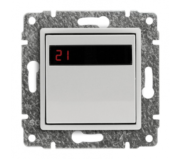 Regulator temperatury z wbudowanym czujnikiem temperatury, bez ramki śnieżna biel VENA 5102815