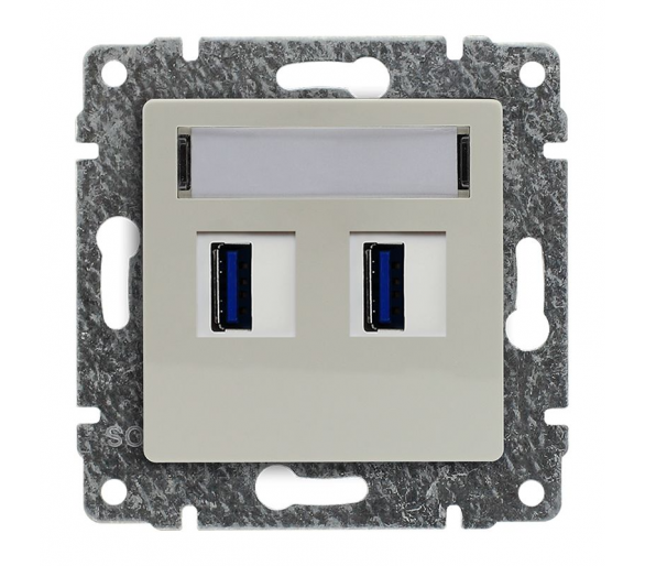 Ładowarka USB 3.0 podwójna 5V 2A, bez ramki kremowa VENA 510357