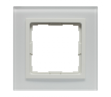 Ramka 1x białe szkło VENA2 XGLASS 5204181