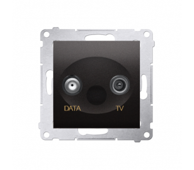 Gniazdo antenowe TV-DATA tłum.:5dB antracyt, metalizowany DAD1.01/48