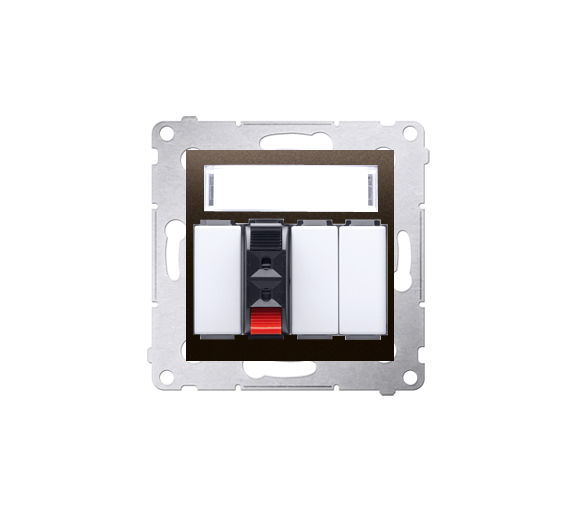 Gniazdo głośnikowe 1-krotne z polem opisowym brąz mat, metalizowany DGL31.01/46