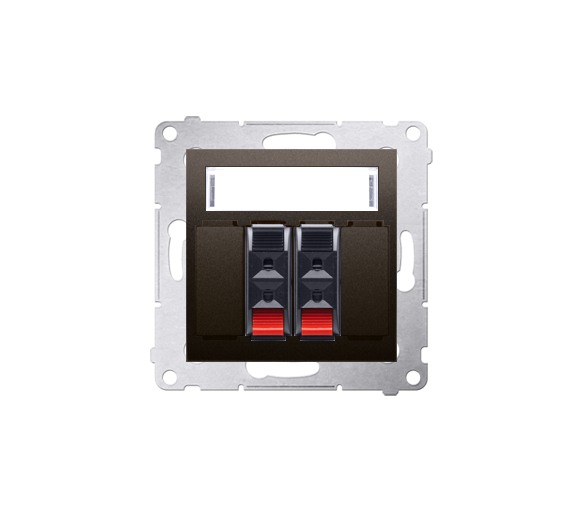 Gniazdo głośnikowe 2-krotne z polem opisowym brąz mat, metalizowany DGL32.01/46