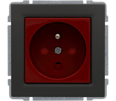 Gniazdo typu DATA czerwone, z uziemieniem i kluczem uprawniającym, bez ramki grafit KOS66 666043