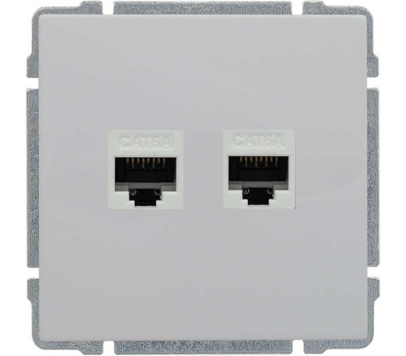 Gniazdo komputerowe podwójne 2xRJ45 kat. 6, bez ramki, białe KOS66 660468