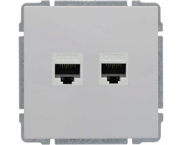 Gniazdo komputerowe podwójne 2xRJ45 kat. 6, bez ramki, białe KOS66 660468