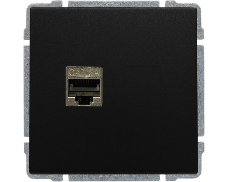 Gniazdo komputerowe pojedyncze RJ45, bez ramki, czarne KOS66 660966