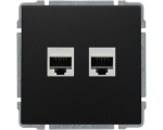 Gniazdo komputerowe podwójne 2xRJ45 kat. 5e, bez ramki, czarne KOS66 660967