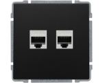 Gniazdo komputerowe podwójne 2xRJ45 kat. 6, bez ramki, czarne KOS66 660968